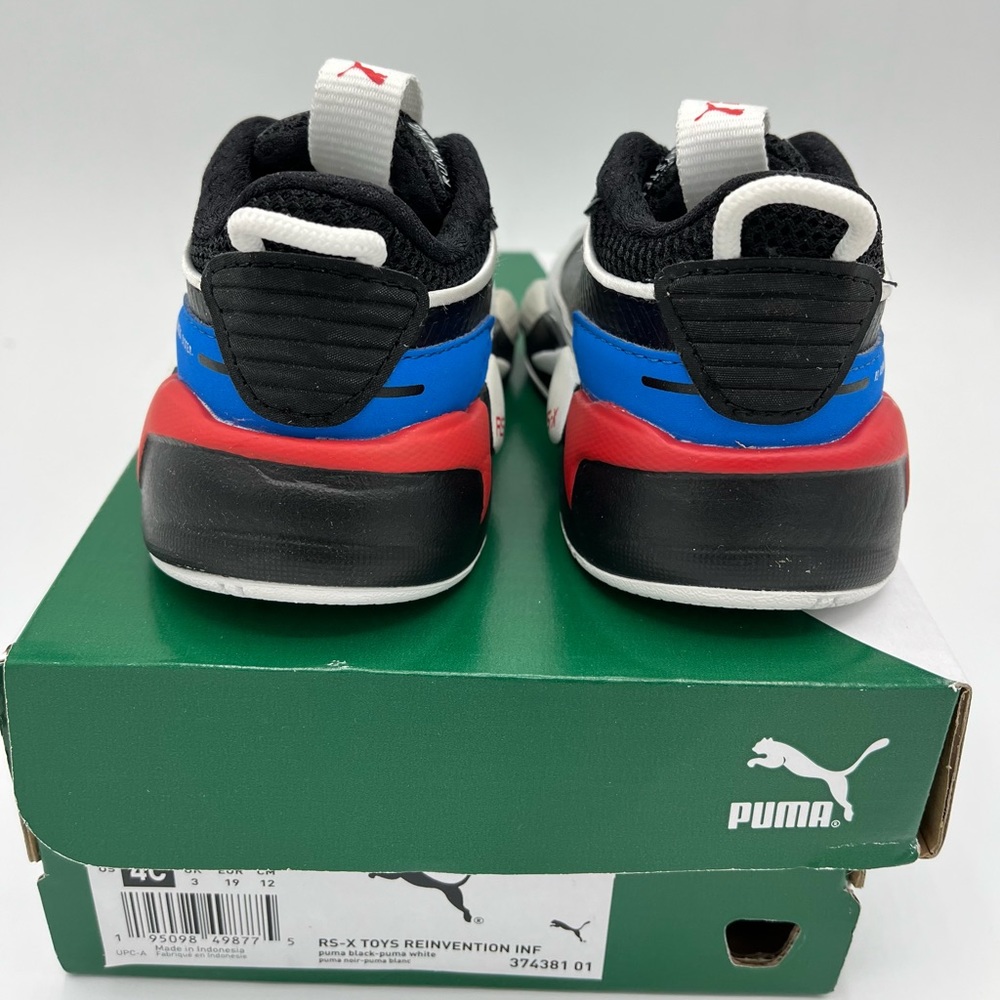 Puma RS-X
Size 4c Toddler 
Brand New/ never worn 
Black/multicolor 
Original Box - Picture 4 of 9